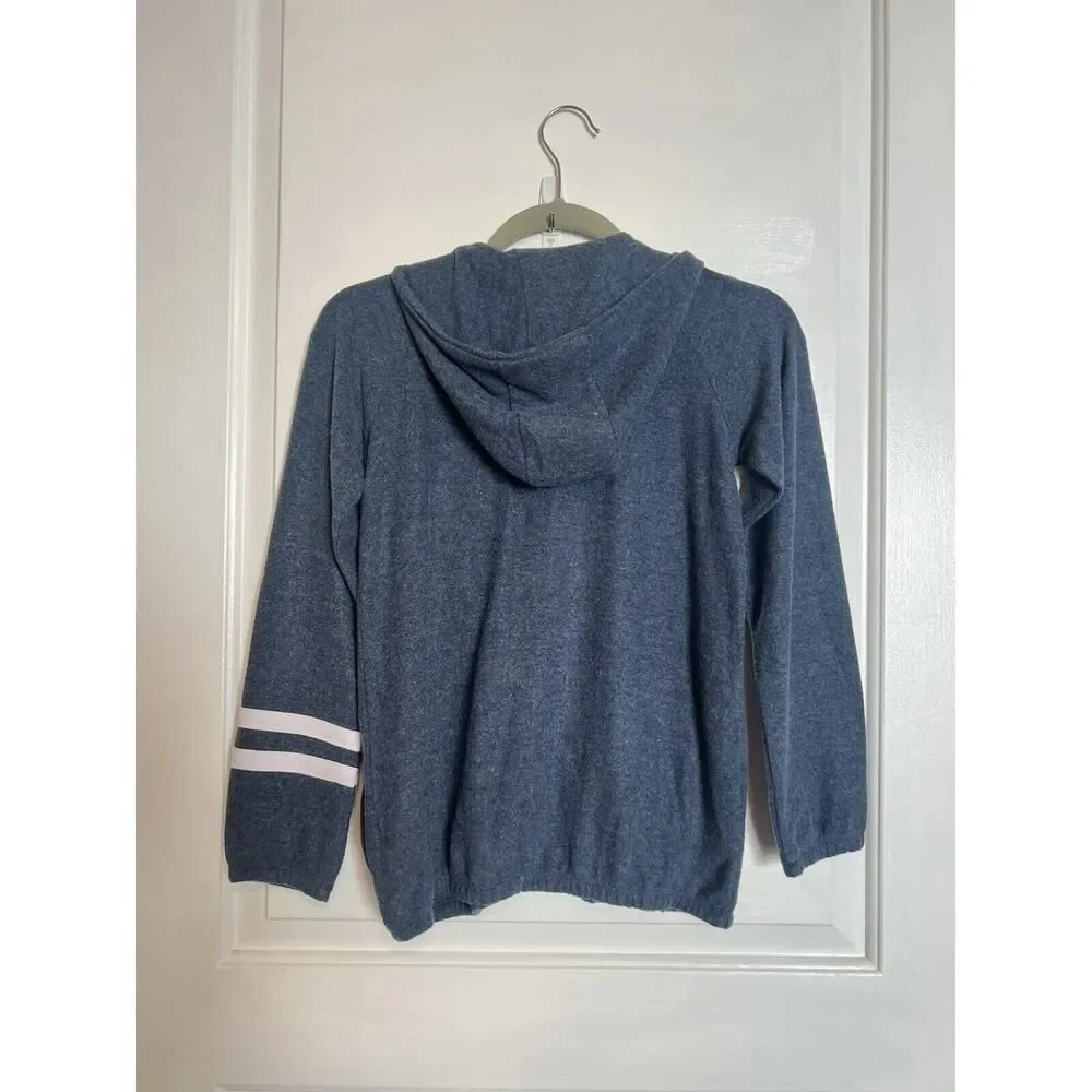 CHASER Boys Striped Hoodie Sweatshirt Full Zip Blue White Designer NEW 12